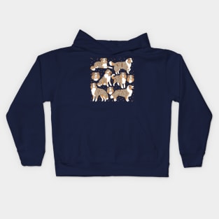 Minature american shepherd dog illustration Kids Hoodie